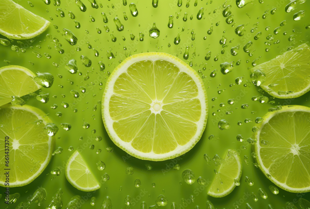 Green lemon and water Green lemon and water