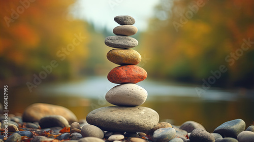 Balancing stones background. Symbols of harmony and focus.