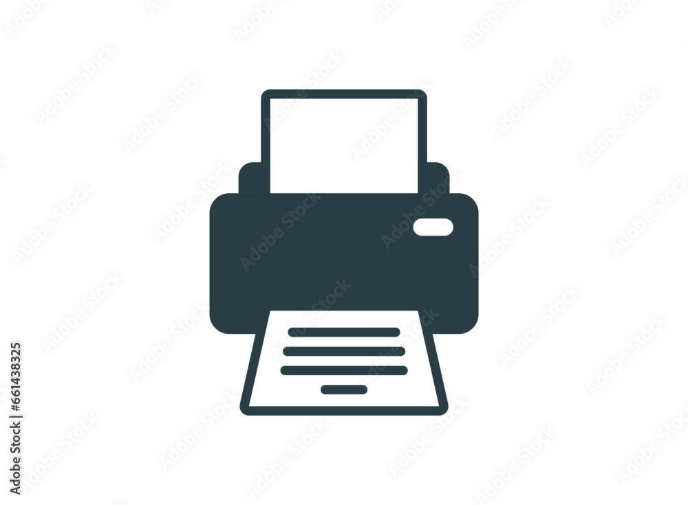 Printer icon in flat style. Office machine vector illustration on isolated background. Printout sign business concept. Printer icon in flat style. Office machine vector illustration on isolated background. Printout sign business concept.