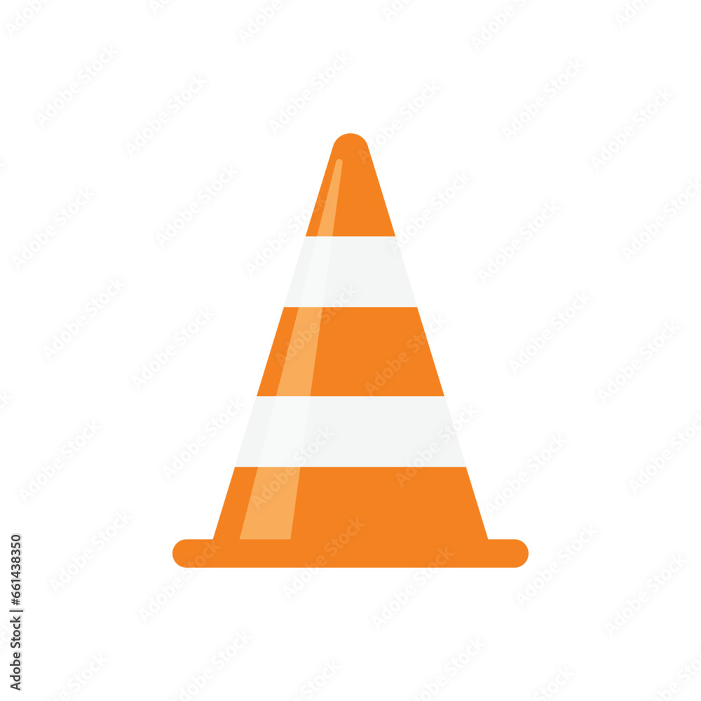 Traffic cone icon in flat style. Safety obstacle vector illustration on isolated background. Construction barrier sign business concept. Traffic cone icon in flat style. Safety obstacle vector illustration on isolated background. Construction barrier sign business concept.