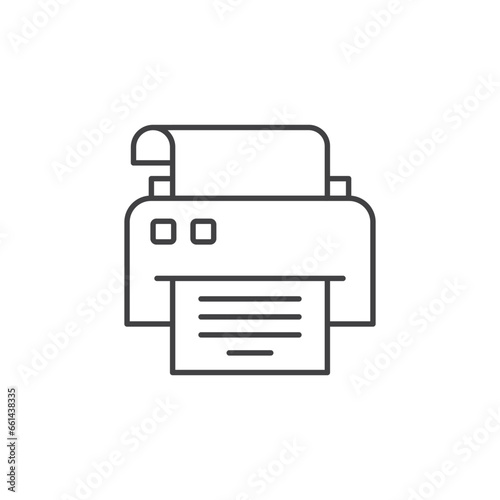 Printer icon in flat style. Office machine vector illustration on isolated background. Printout sign business concept.