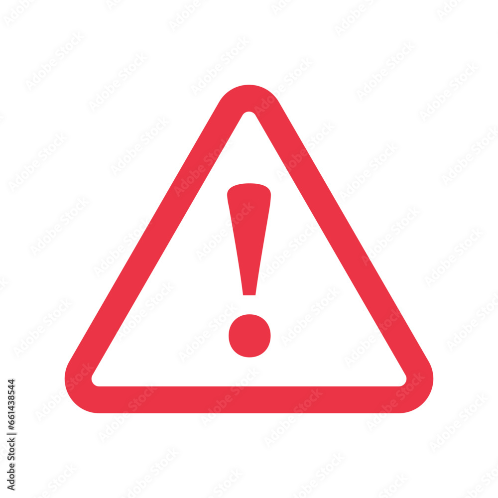 Attention sign with exclamation mark icon in flat style. Error vector illustration on isolated background. Caution sign business concept. Attention sign with exclamation mark icon in flat style. Error vector illustration on isolated background. Caution sign business concept.
