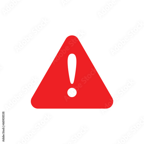 Attention sign with exclamation mark icon in flat style. Error vector illustration on isolated background. Caution sign business concept.