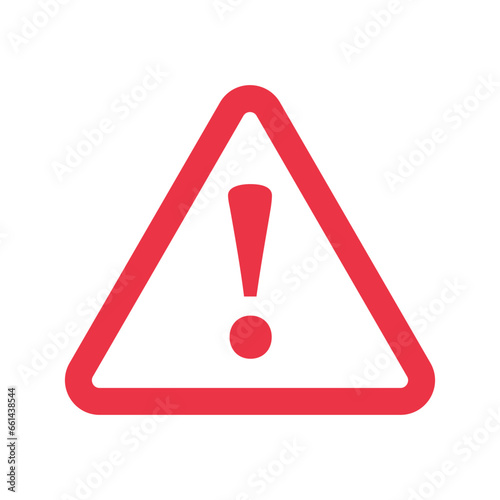 Attention sign with exclamation mark icon in flat style. Error vector illustration on isolated background. Caution sign business concept.