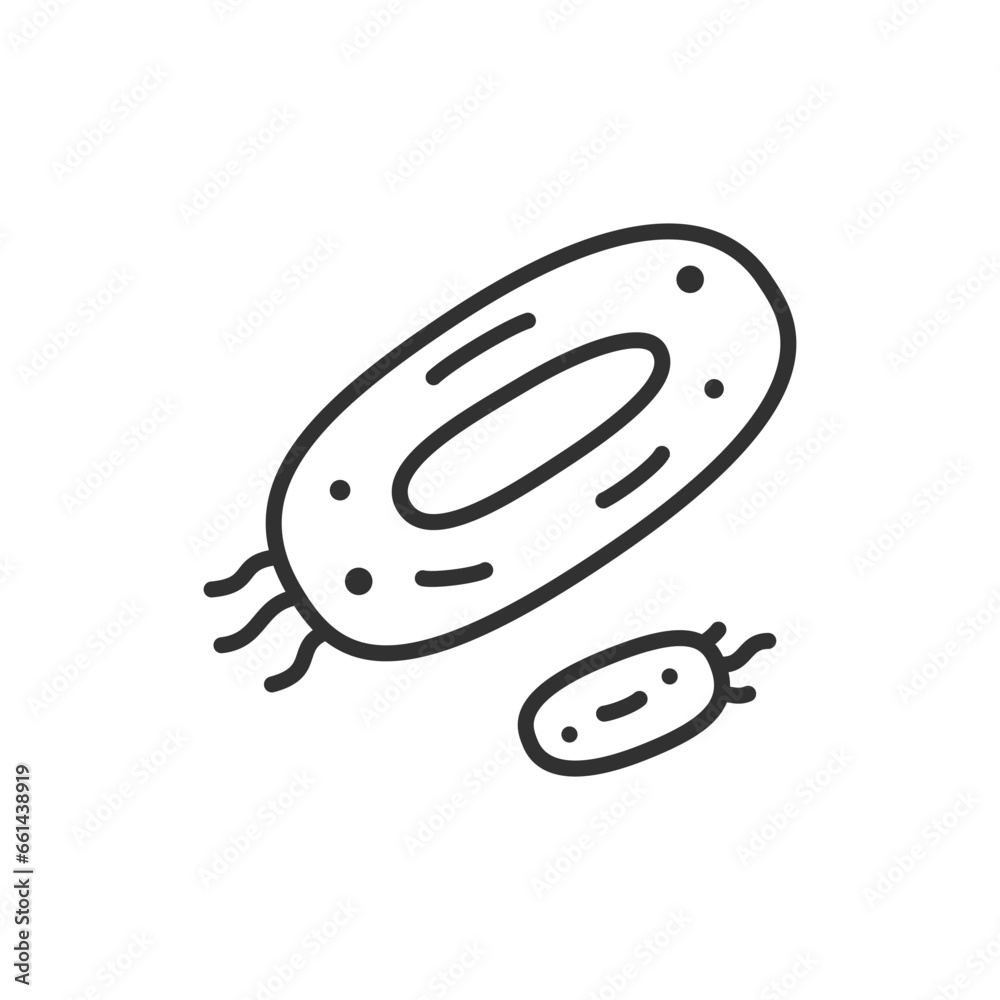 Bacteria, linear icon. Line with editable stroke Bacteria, linear icon. Line with editable stroke