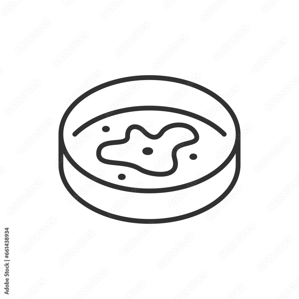petri dish containing bacteria, linear icon. Analysis. Line with editable stroke petri dish containing bacteria, linear icon. Analysis. Line with editable stroke