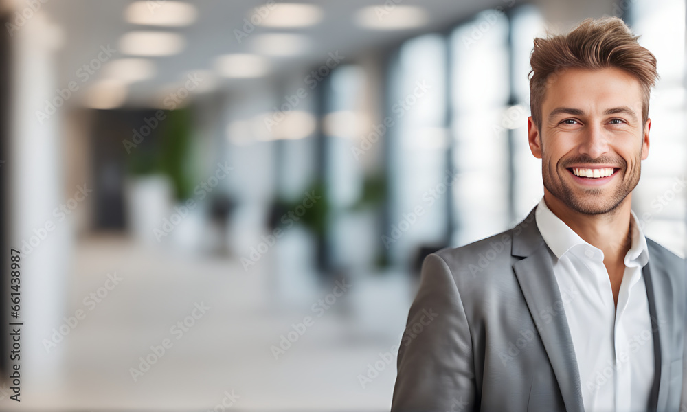 Smiling businessman in office