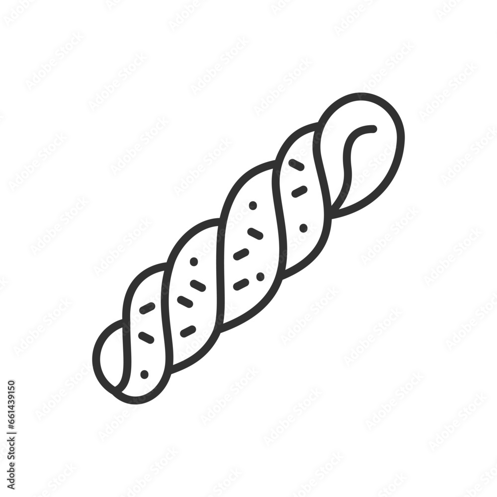 groceries with sprinkles, spiral, linear icon. Line with editable stroke