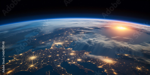 view from iss to the europe continent
