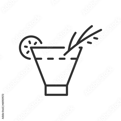 Alcoholic cocktail, shot, linear icon. Line with editable stroke
