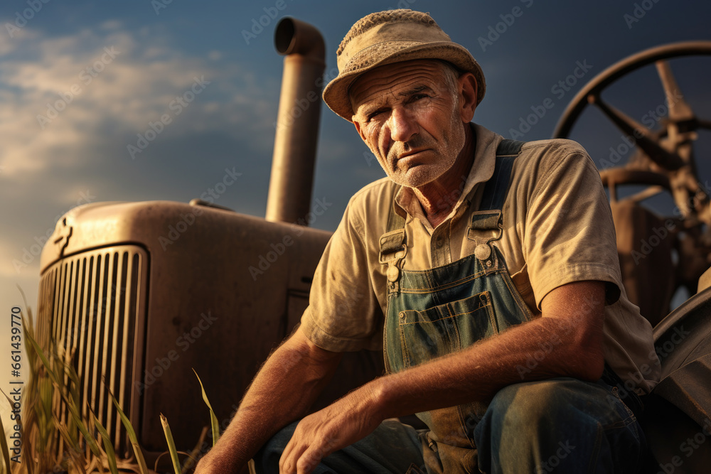 Portrait of a farmer in the field Portrait of a farmer in the field