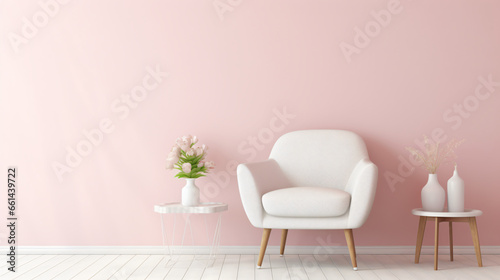 White comfortable arm chair in interior living room