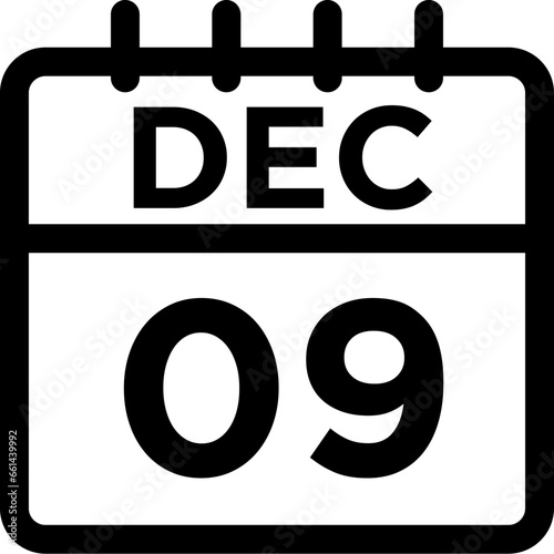 12- December - 09 Line Black Icon pictogram symbol visual illustration 