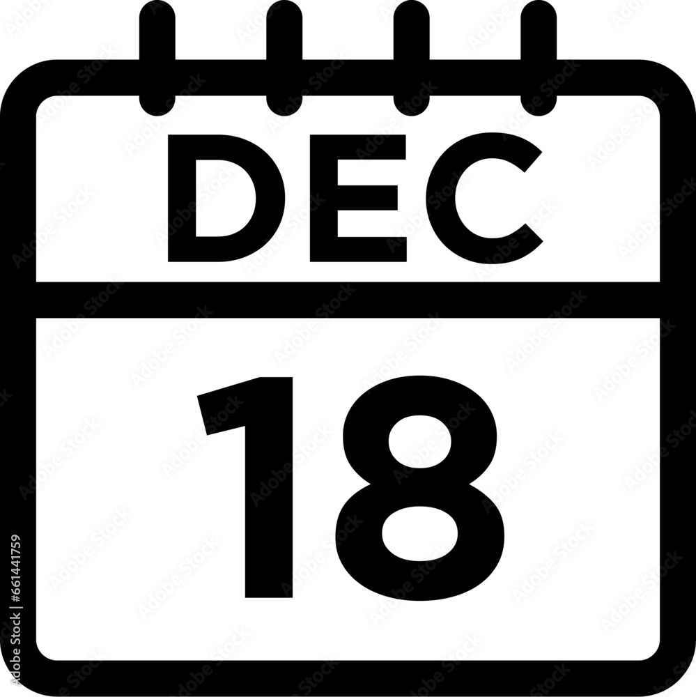 12- December - 18 Line Black Icon pictogram symbol visual illustration 12- December - 18 Line Black Icon pictogram symbol visual illustration