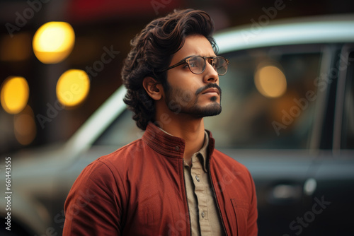 Portrait of a man in front of a car © Pinklife