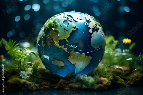 Save our beautiful green planet Earth, nature and ecosystem. Ecological concept. World environment protection