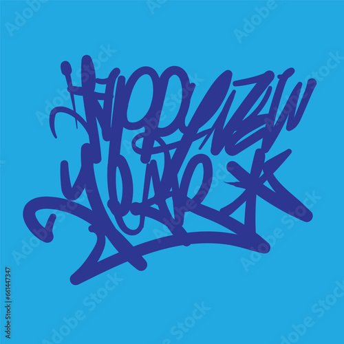 Happy New Year Graffiti Text 