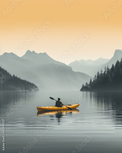 Kayak on lake