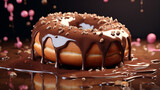 Glazed donut or doughnut 3d rendering