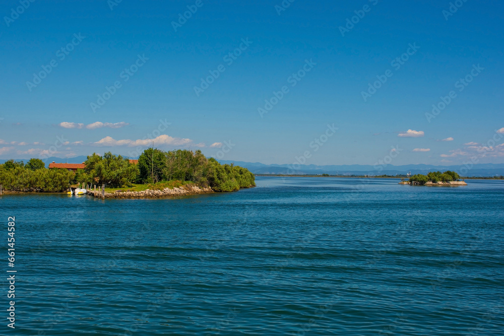 A small fisherman's island in the Grado section of the Marano and Grado Lagoon in Friuli-Venezia Giulia, north east Italy. August.