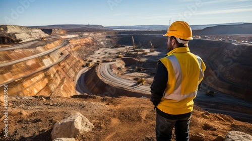 copper mine worker open pit Mine Surveying 