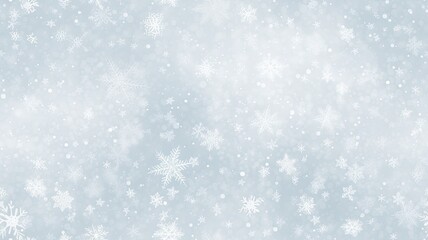 White snowflakes on a plain white or blue background, highlighting their unique symmetrical patterns. SEAMLESS PATTERN. SEAMLESS WALLPAPER.