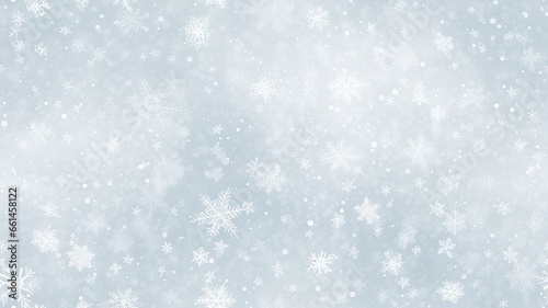 White snowflakes on a plain white or blue background, highlighting their unique symmetrical patterns. SEAMLESS PATTERN. SEAMLESS WALLPAPER.