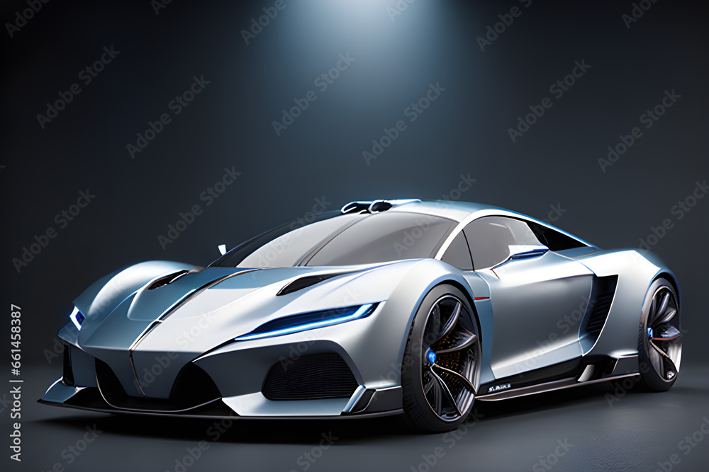 silver sports car, generative ai silver sports car, generative ai
