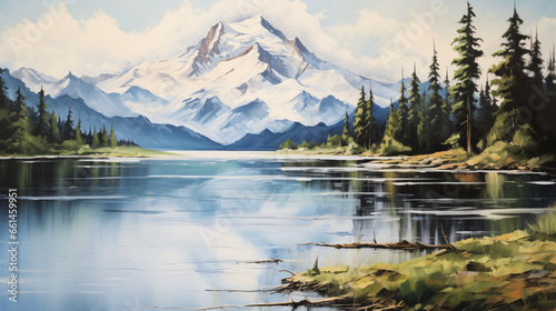 A painting of a mountain © Cedar