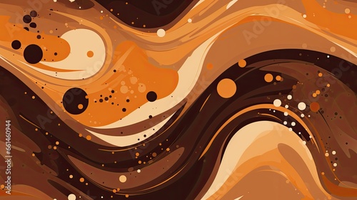 coffee and chocolate splashes into an inviting seamless pattern on a brown background. The image radiate warmth and comfort.