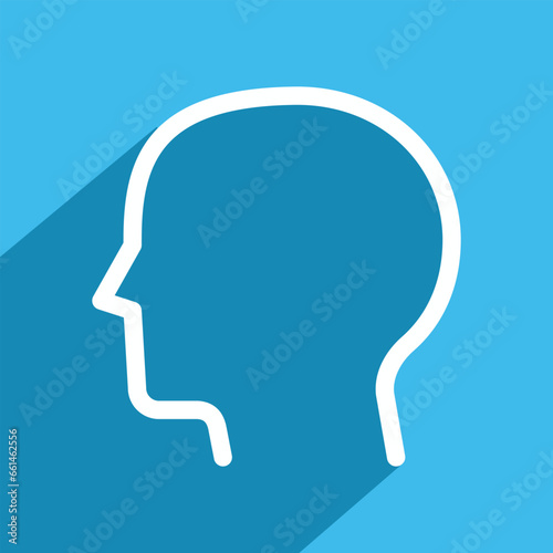 human head icon, linear, vector illustration 