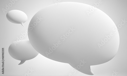3d white speech bubble chat icon, social media chat message. comment, dialogue balloon.