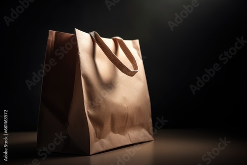 A minimalistic photograph of a shopping bag mockup, place for text, copy space. The image conveys the shopping experience during the sales events.