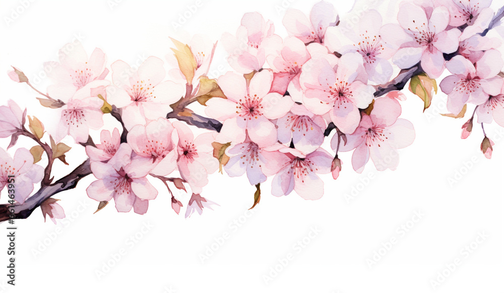 Obraz premium 優しい桜 水彩 イラスト