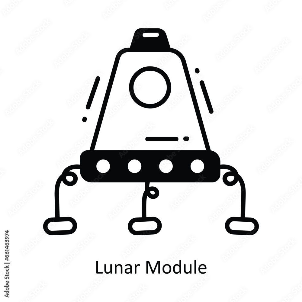 Lunar Module doodle Icon Design illustration. Space Symbol on White background EPS 10 File Lunar Module doodle Icon Design illustration. Space Symbol on White background EPS 10 File