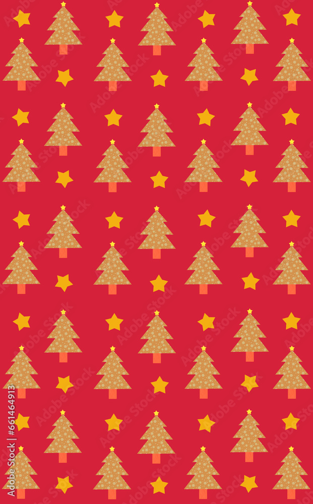クリスマス パターン背景 クリスマスツリーと星 クリスマス パターン背景 クリスマスツリーと星