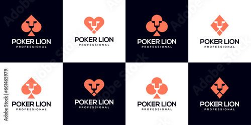 Poker lion logo design inspiration