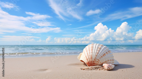 A sea shell on a beach