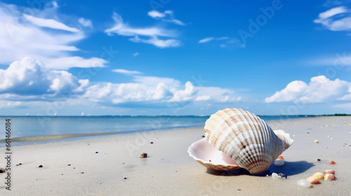 A sea shell on a beach