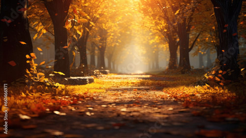 Vibrant Autumn Foliage Background Created with Generative AI 