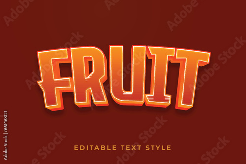 Fruit 3d text, style effect in with dark background