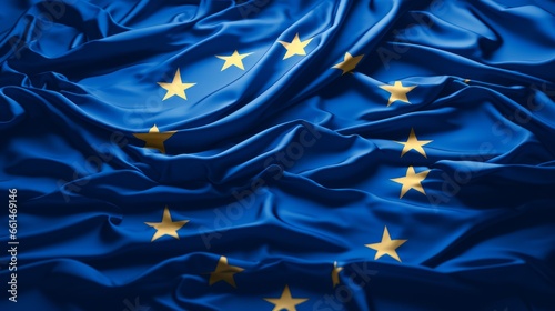 European Union flag. EU Flag. Blue with yellow stars. photo