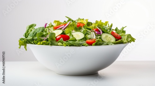 bowl of salad with green vegetables generated by AI