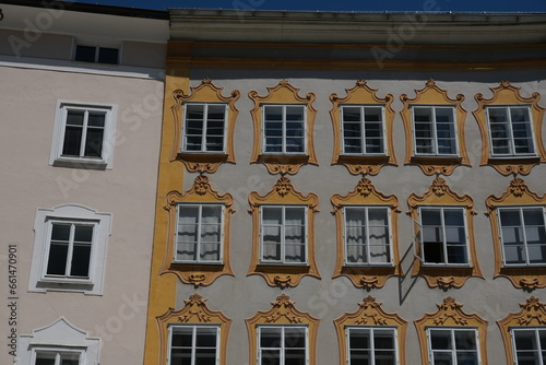 facade of an building with windows