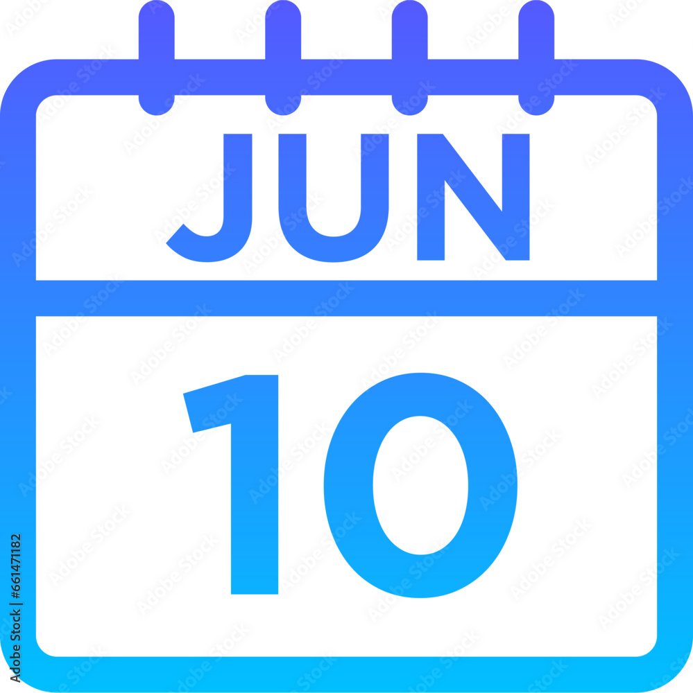 06-June - 10 Line Gradient Icon pictogram symbol visual illustration   