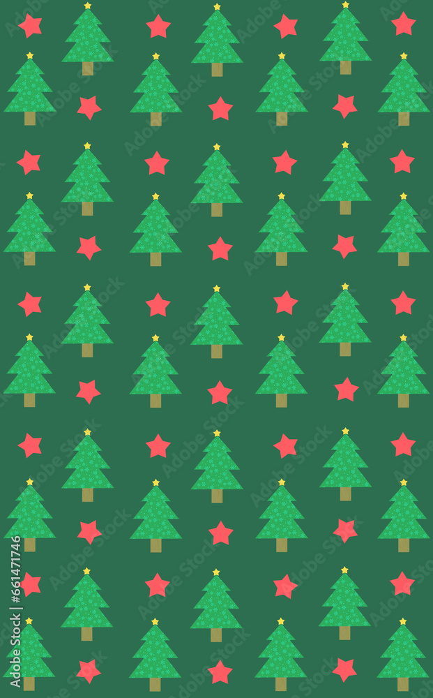 クリスマス パターン背景 クリスマスツリーと星 クリスマス パターン背景 クリスマスツリーと星