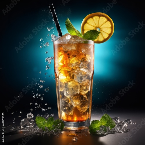 cocktail with lime and ice