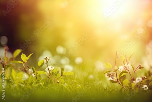 Vibrant summer meadow under sun. Meadow in full bloom. Bright and fresh scene. Nature canvas. Colorful spring in full sunlight. Garden of light. Sunny spring abloom