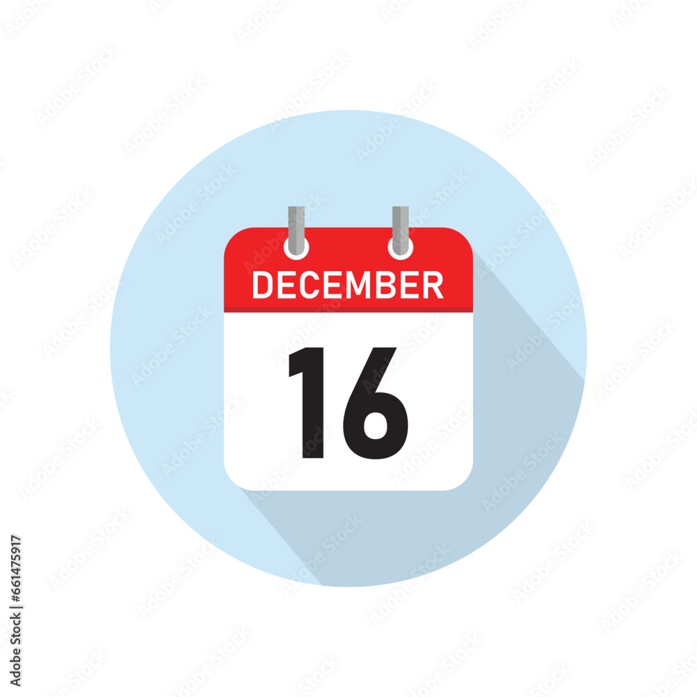 December 16 Concept Design. Vector Illustration.