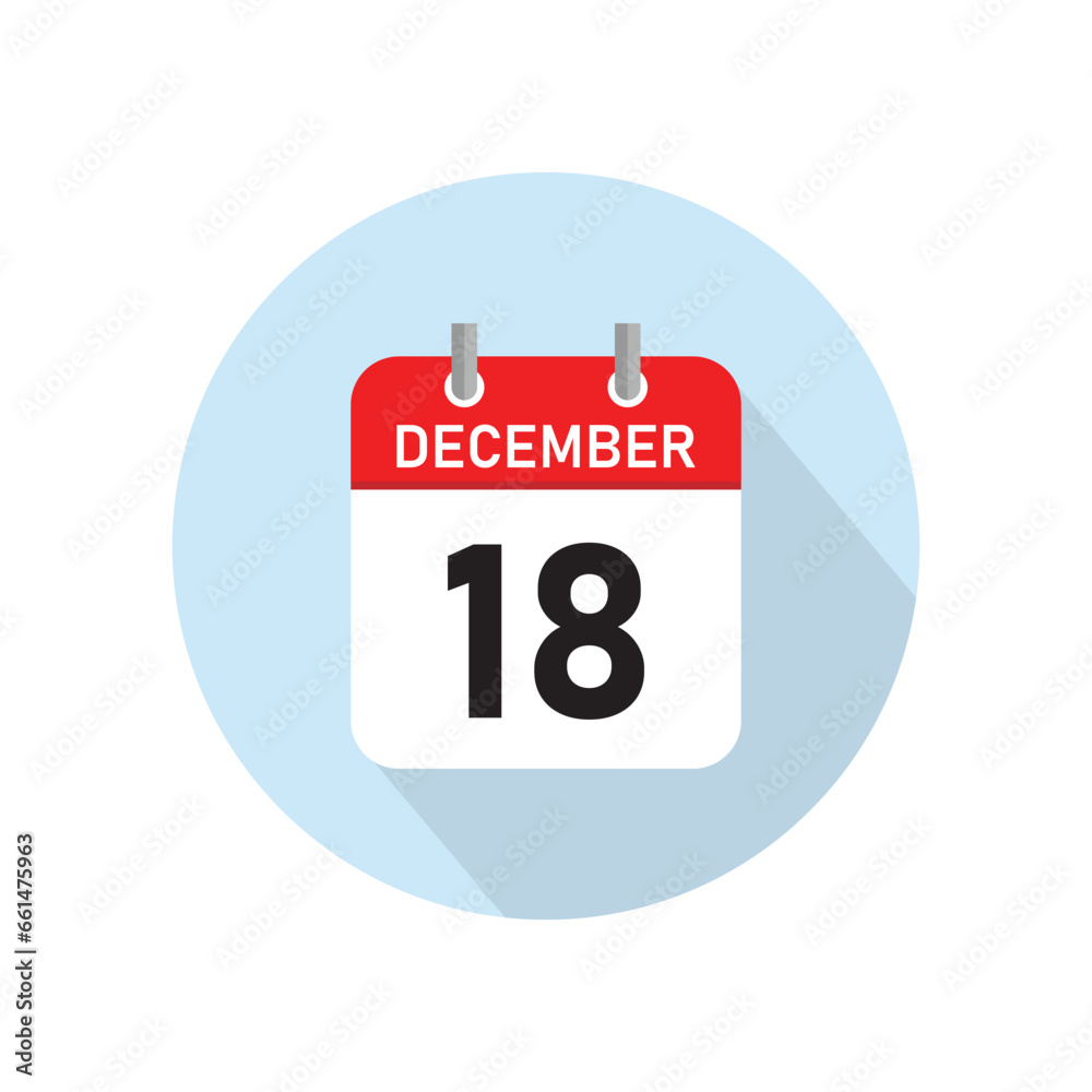 December 18 Concept Design. Vector Illustration.